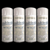 4X Paint Factory White Metallic Spray Paint 200ml Spray Paint